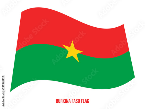 Burkina Faso Flag Waving Vector Illustration on White Background. Burkina Faso National Flag.