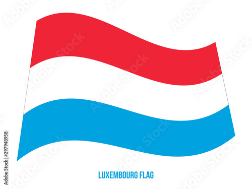 Luxembourg Flag Waving Vector Illustration on White Background. Luxembourg National Flag.