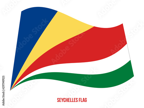 Seychelles Flag Waving Vector Illustration on White Background. Seychelles National Flag.