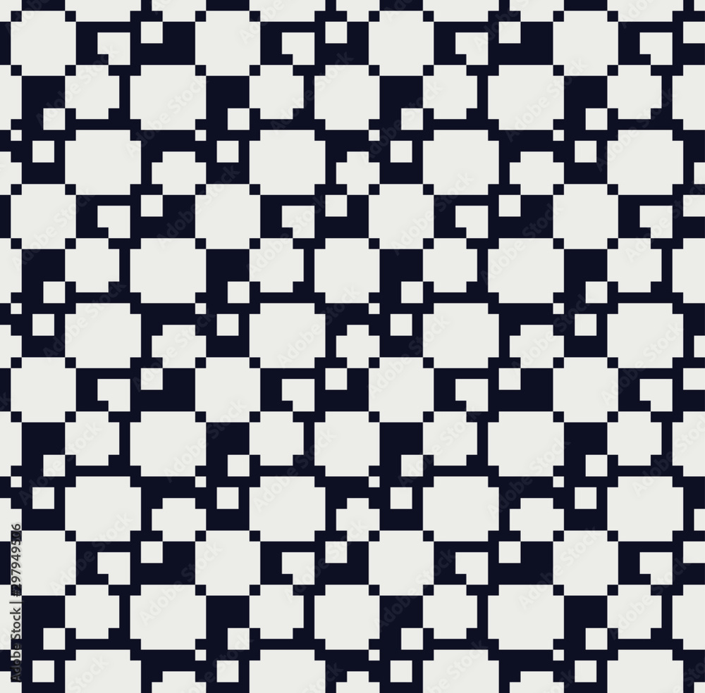 Abstract seamless fashion trend pattern fabric textures, black and white pattern, pixel art vector monochrome illustration. Design for web and mobile app. Abstract seamless fashion trend pattern fabric textures, black and white pattern, pixel art vector monochrome illustration. Design for web and mobile app.