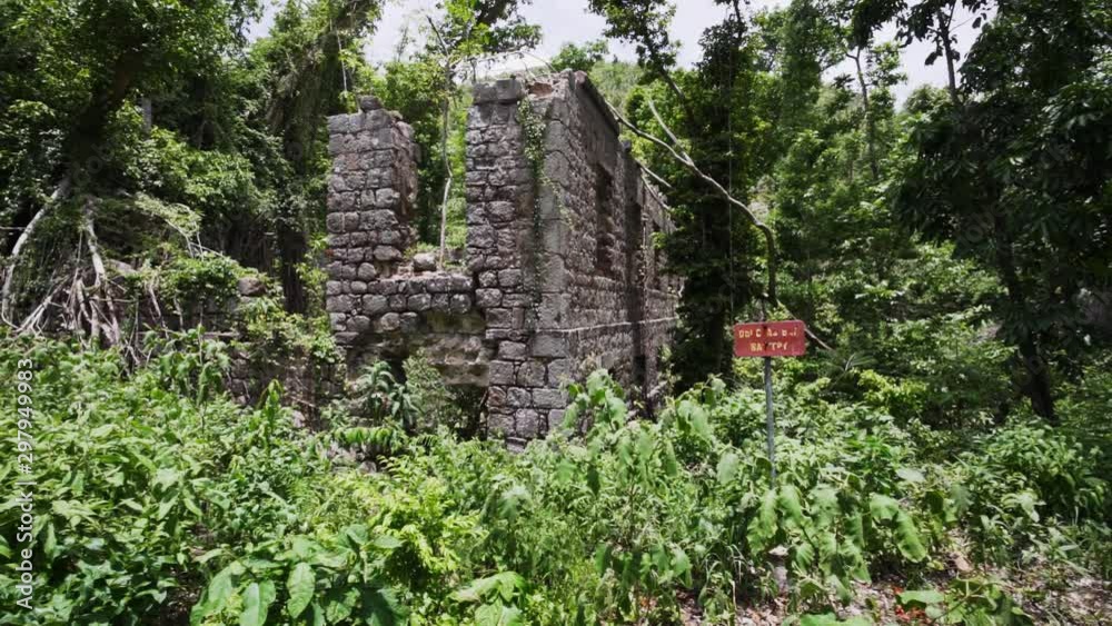 Ruins next to Fort Shirley in the Dominican Rain Forest.