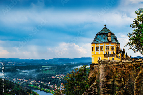 View of Saxon Switzerland from the Konigstein Fortress, Germany photo
