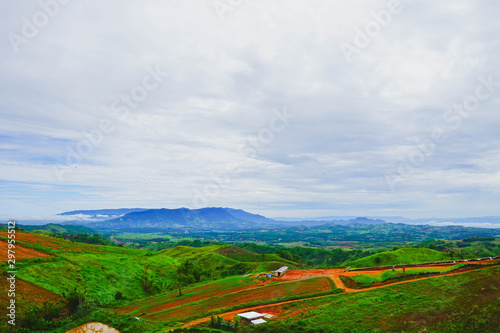 Fresh green mountainand and cloudy sky in morning, at Khao Kho, Phetchabun, Thailand photo