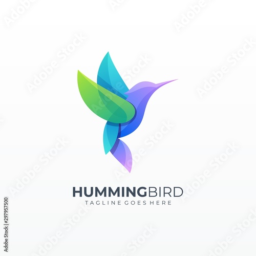 Bunny Colorful Grid Shape Logo Vector Template
