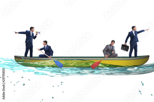Disagreement concept with businessmen rowing in different direct © Elnur