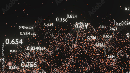 Abstract network of lines and random numbers