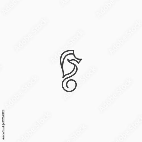 Seahorse logo Icon Design Template Vector Illustration