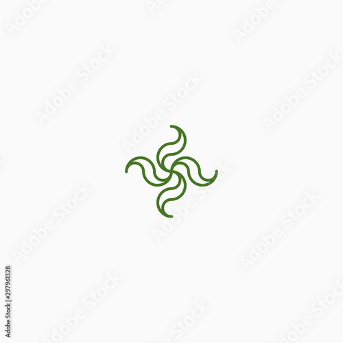 Abstract green Leaf ornament nature Logo Icon Design Template Vector Illustration