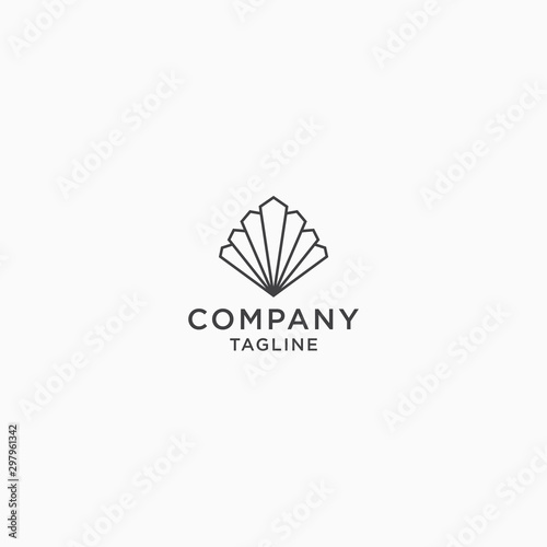 Sea Shell, oyster Logo Icon Design Template. Line, Simple, Modern Vector Illustration