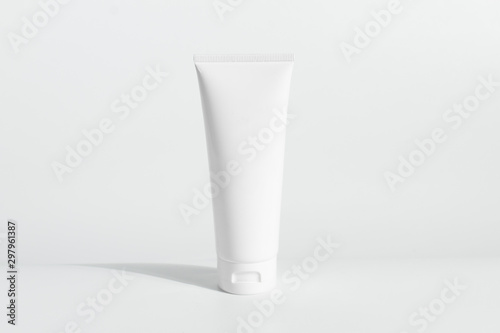beauty spa medical skincare and cosmetic lotion cream bottle packaging on white decor background