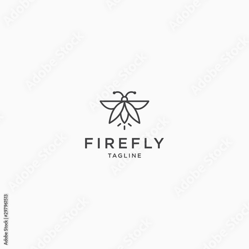 Firefly logo Icon Design Template. Line, Modern, Simple Vector Illustration