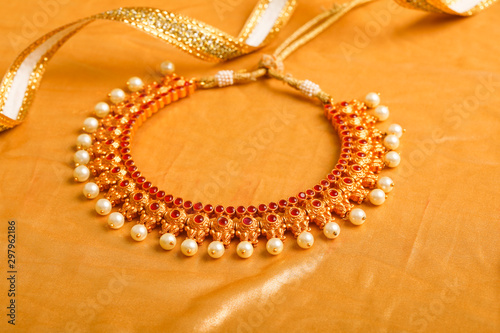 beautiful Indian Traditional necklace and Jewelry. photo