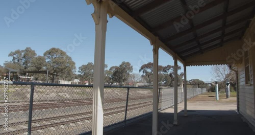 Historic Glenrowan train station, where police reinforcements were thought to arrive on the day of Ned Kelly's last stand in 1880, Victoria, Australia photo