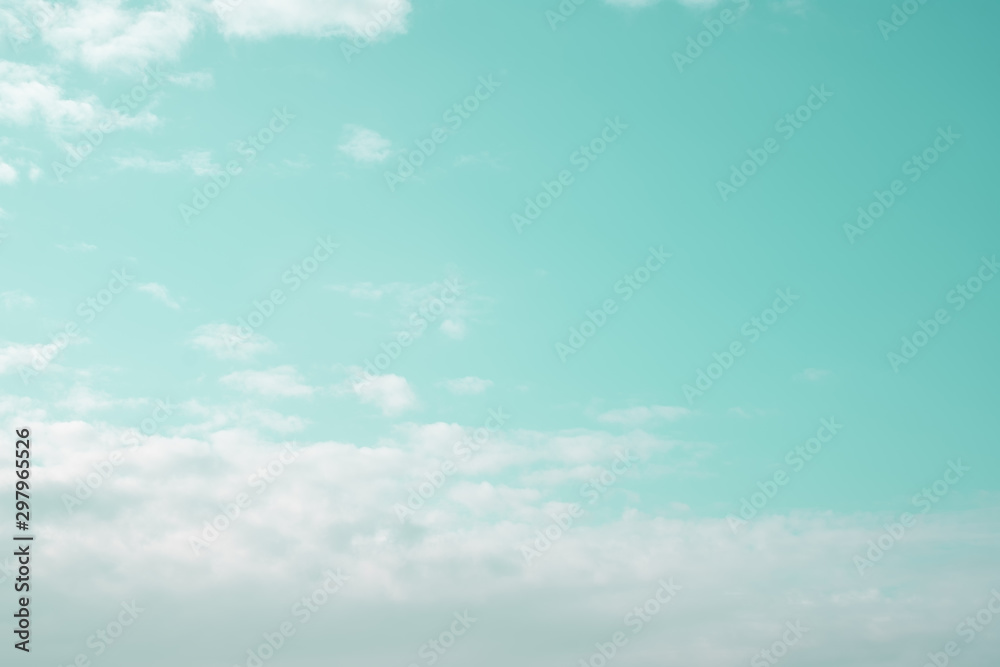 sky background white fluffy clouds in calm feeling for fresh air relaxing - obrazy, fototapety, plakaty 