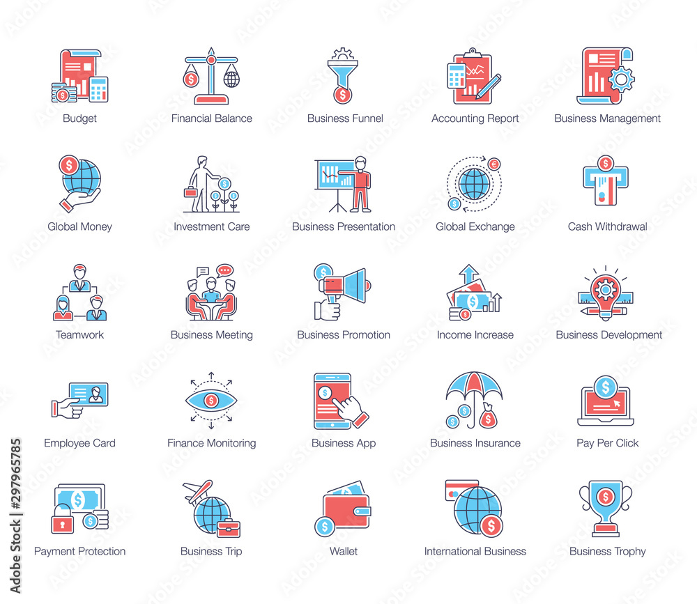 Pack Of Finance Flat Icons 