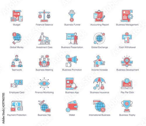 Pack Of Finance Flat Icons 