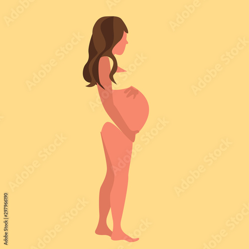 Flat illustration of a pregnant woman