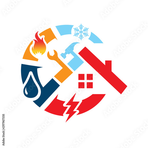 restoration home renovation logo design after disaster repair property maintenance