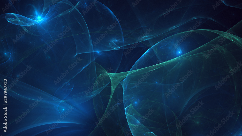 3D rendering abstract blue fractal light background 3D rendering abstract blue fractal light background