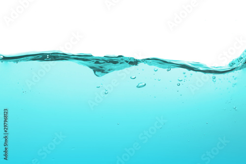 Water splash or water wave with bubbles of air on the background.