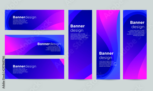 set blue violet liquid creative banner template design