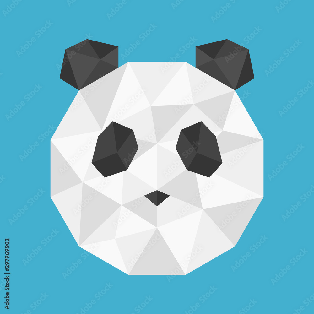 Panda head in polygonal style. Vector illustration. Panda head in polygonal style. Vector illustration.