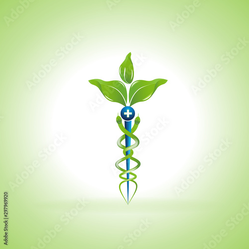 Caduceus Alternative Medicine Symbol Vector