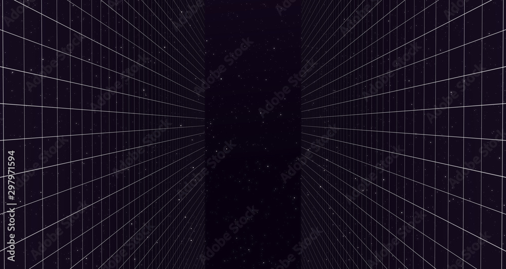 Retro Sci-Fi Background Futuristic Grid landscape of the 80`s. Digital Cyber Surface. Suitable for design in the style of the 1980`s. 3D illustration Retro Sci-Fi Background Futuristic Grid landscape of the 80`s. Digital Cyber Surface. Suitable for design in the style of the 1980`s. 3D illustration