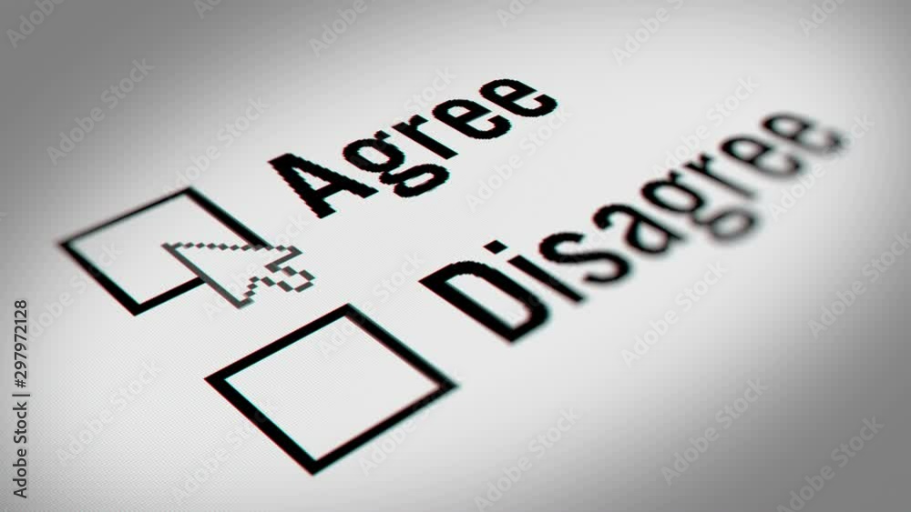 Close up of Agree and Disagree Checkbox Marking Survey. Checking Agree and Disagree Option on White Background. Close up of Agree and Disagree Checkbox Marking Survey. Checking Agree and Disagree Option on White Background.