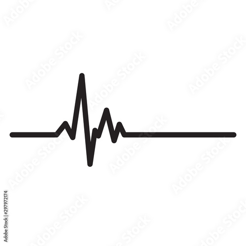 Heartbeat line icon. Pulse trace symbol. EKG and cardio concept for  healthy and medical illustration.
