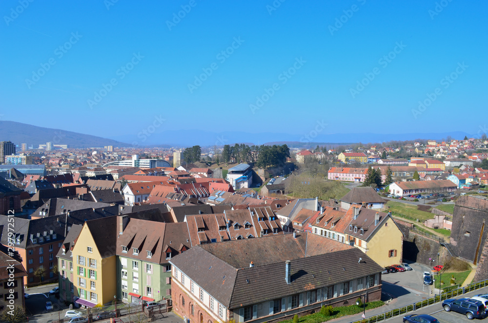 vue panoramique de la ville de belfort en franche comté, France