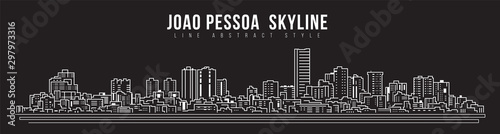 Cityscape Building panorama Line art Vector Illustration design - joao pessoa city skyline photo