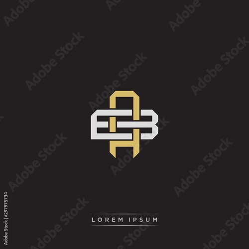 AB Initial letter overlapping interlock logo monogram line art style