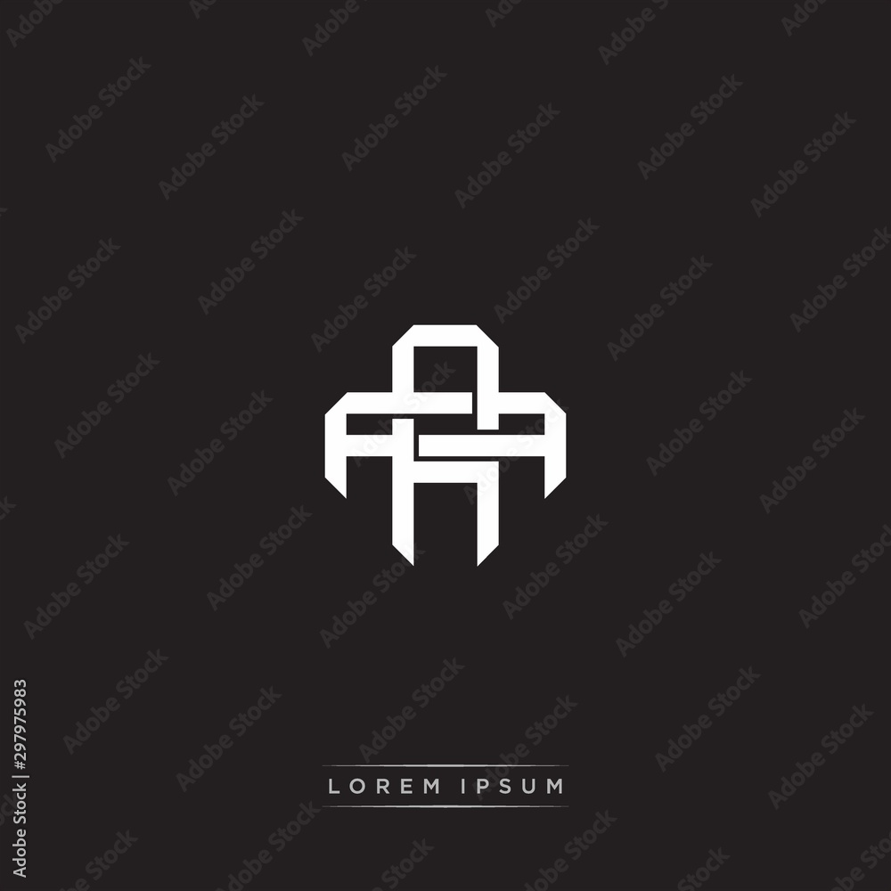 AA Initial letter overlapping interlock logo monogram line art style AA Initial letter overlapping interlock logo monogram line art style