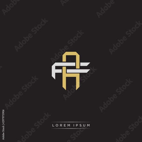 AF Initial letter overlapping interlock logo monogram line art style