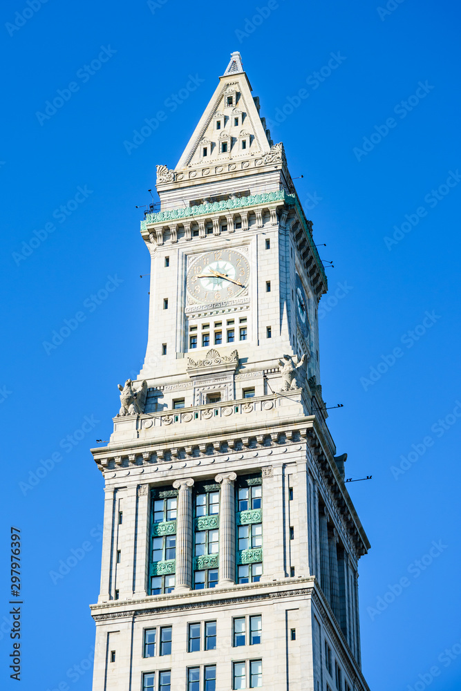 A clock tower of old-fashioned building