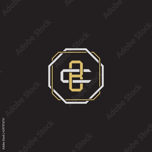 BC Initial letter overlapping interlock logo monogram line art style