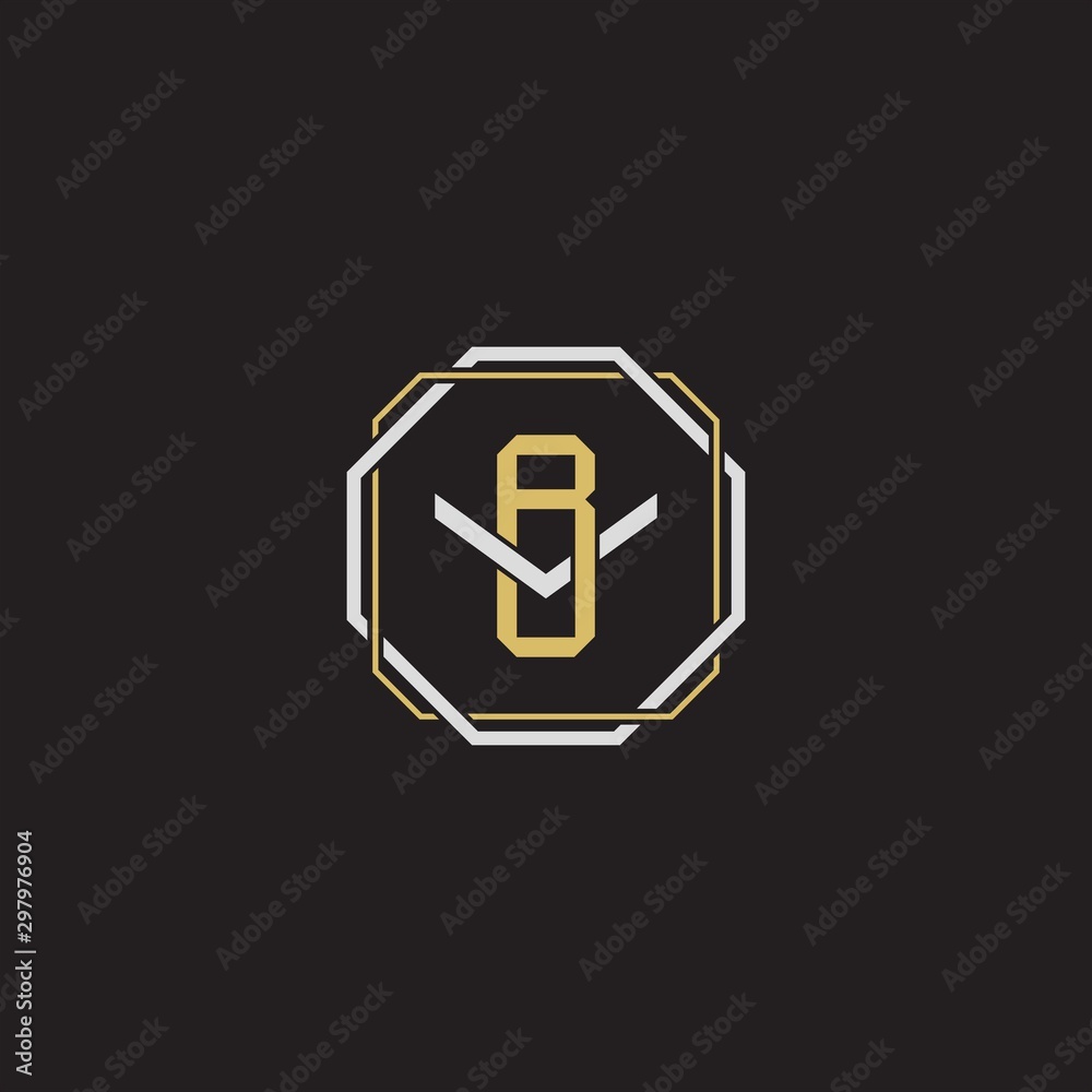 BV Initial letter overlapping interlock logo monogram line art style BV Initial letter overlapping interlock logo monogram line art style