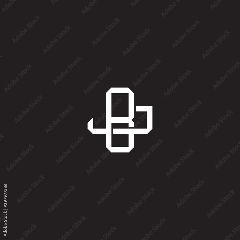 BJ Initial letter overlapping interlock logo monogram line art style BJ Initial letter overlapping interlock logo monogram line art style