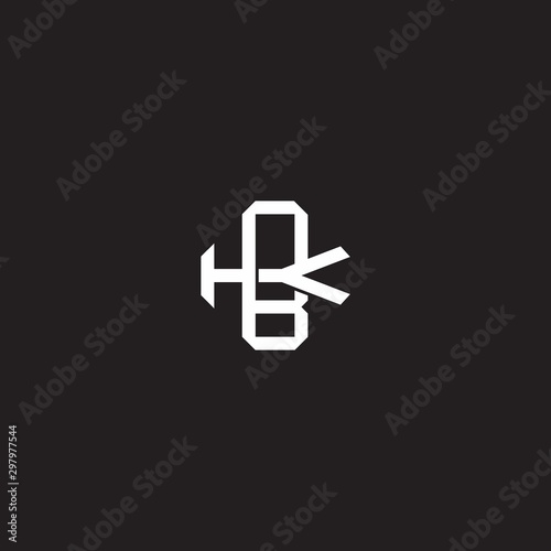 BK Initial letter overlapping interlock logo monogram line art style