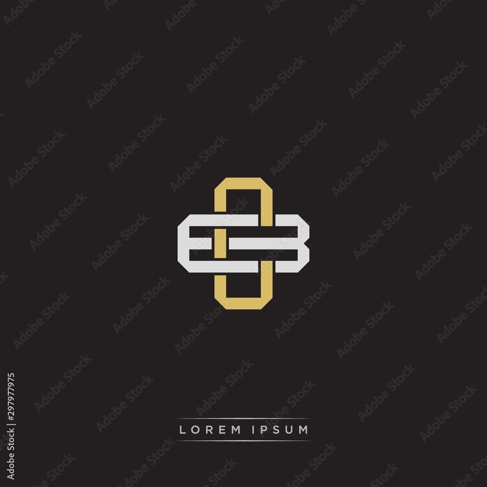 CB Initial letter overlapping interlock logo monogram line art style CB Initial letter overlapping interlock logo monogram line art style