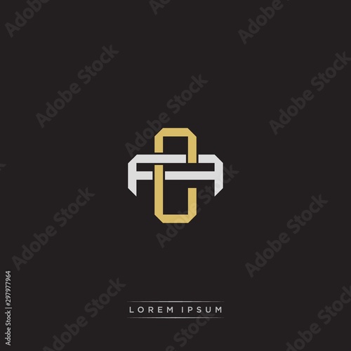 CA Initial letter overlapping interlock logo monogram line art style