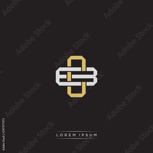 CB Initial letter overlapping interlock logo monogram line art style