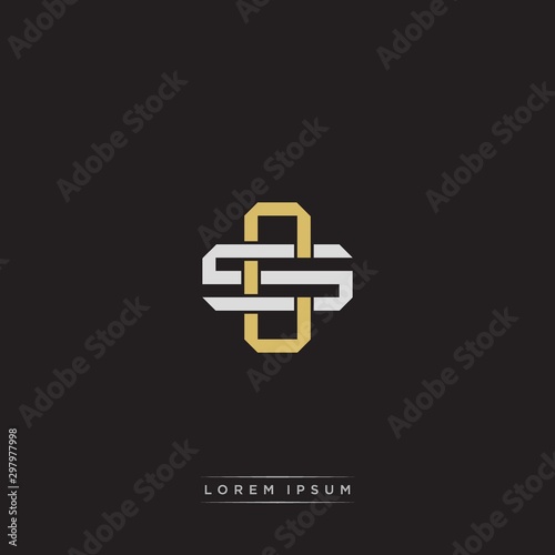 CS Initial letter overlapping interlock logo monogram line art style