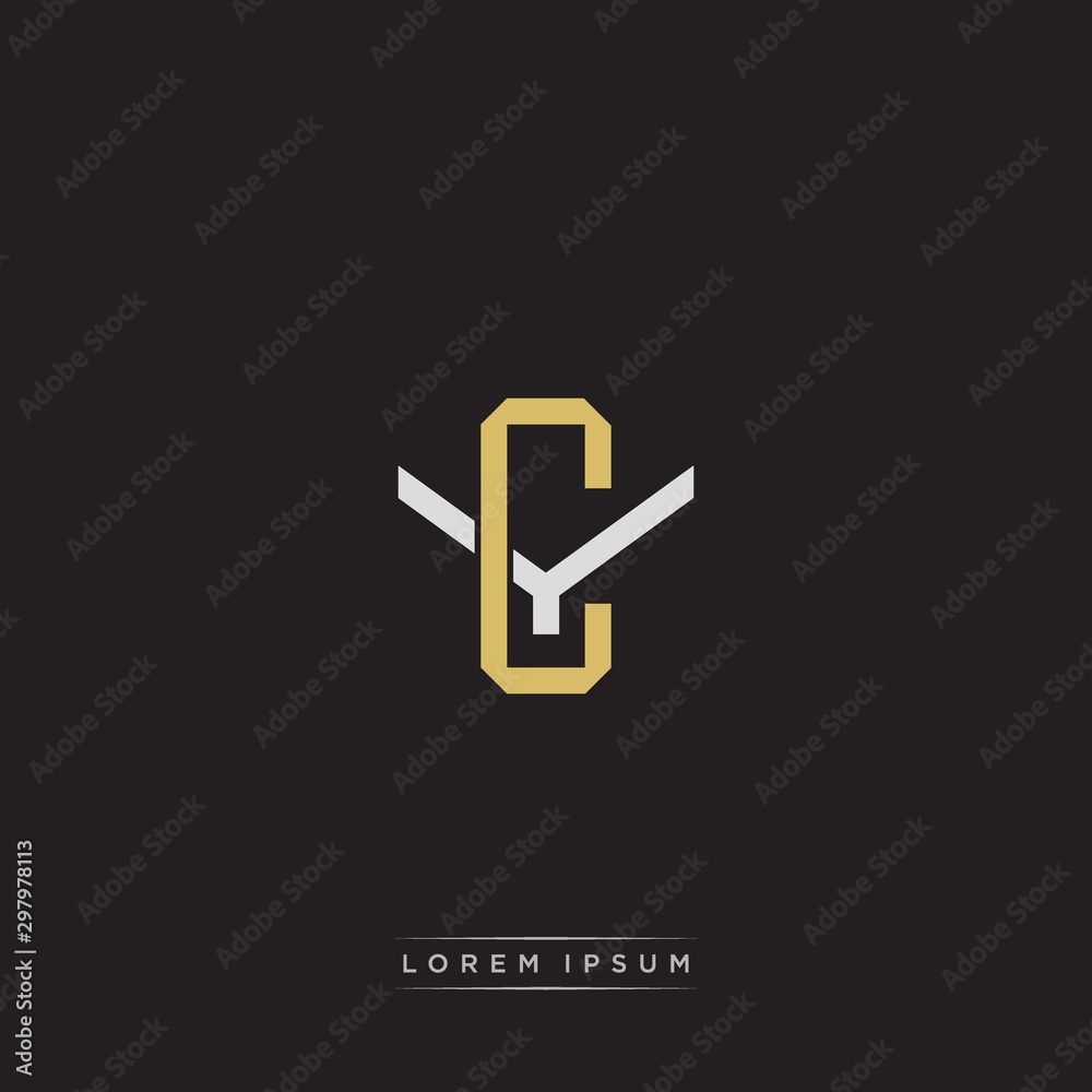 CY Initial letter overlapping interlock logo monogram line art style CY Initial letter overlapping interlock logo monogram line art style