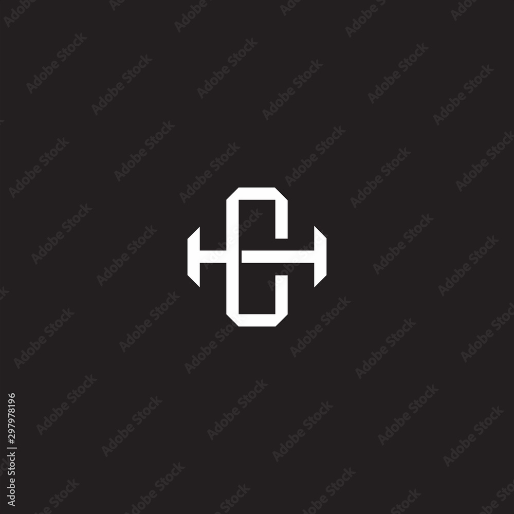 CH Initial letter overlapping interlock logo monogram line art style