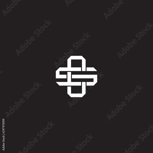 CS Initial letter overlapping interlock logo monogram line art style
