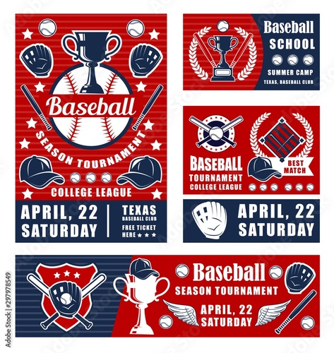 Baseball sport game, championship poster