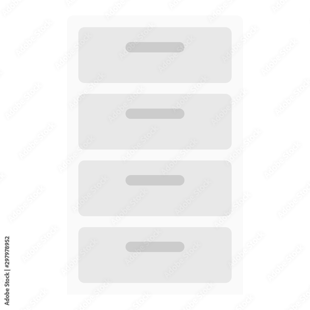 Grey office drawer icon. Flat illustration of grey office drawer vector icon for web design Grey office drawer icon. Flat illustration of grey office drawer vector icon for web design