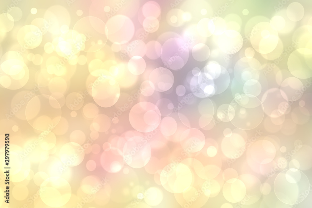 Abstract blurred fresh vivid spring summer light delicate pastel yellow pink white yellow bokeh background texture with bright circular soft color lights. Beautiful backdrop illustration. Abstract blurred fresh vivid spring summer light delicate pastel yellow pink white yellow bokeh background texture with bright circular soft color lights. Beautiful backdrop illustration.